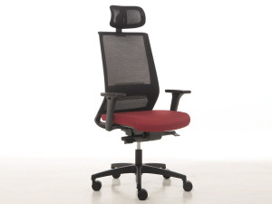 Мягкое регулируемое по высоте офисное кресло с подголовником