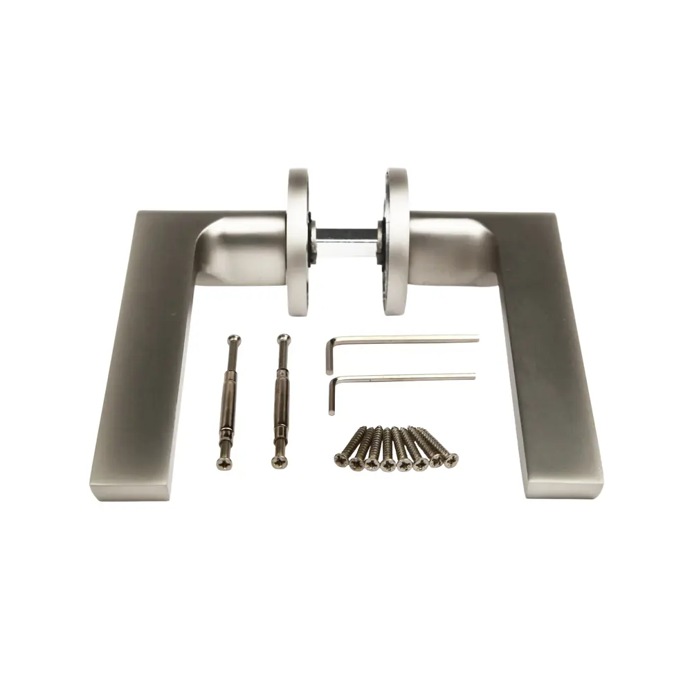 Дверная ручка на розетке KREAFORTA Вихра без запирания цвет никель STLM-2019719 - Вид №2