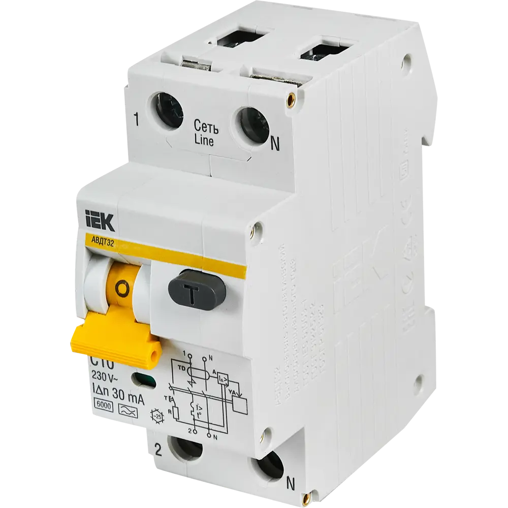 Автоматический выключатель IEK АВДТ 32 C10 - защита от поражения током 11875785 STLM-0001573