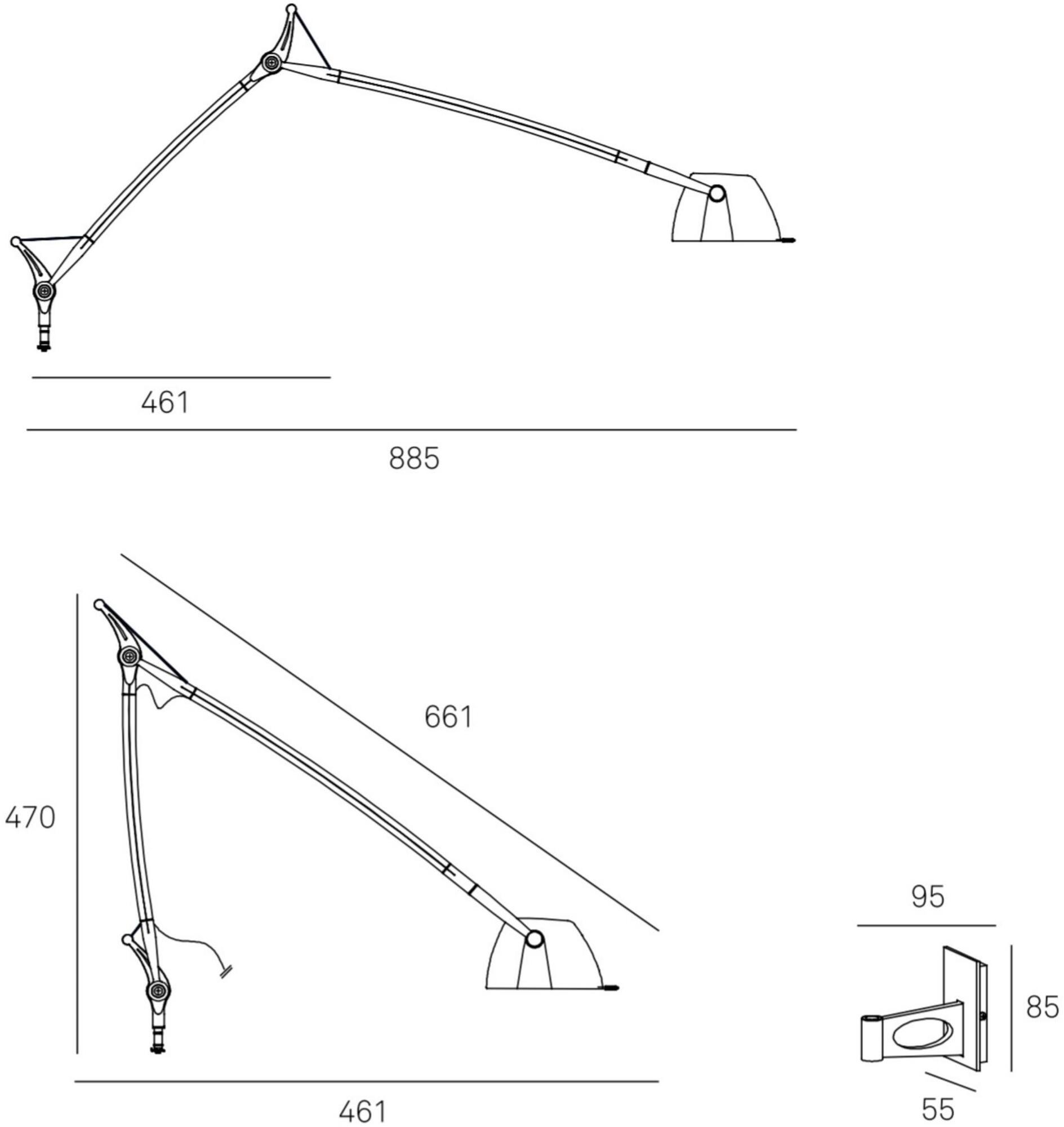 Milan Iluminacion Настенный светодиодный светильник с гибким кронштейном Perceval 6532 - Вид №1