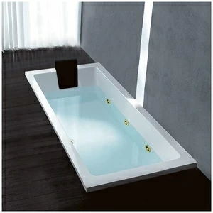 Ванна Gruppo treesse Quadra 170 V072B-SX-GD белая с золотой фурнитурой гидромассажем и дезинфекцией прямоугольная встроенная левая