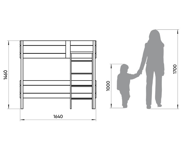 Кровать-чердак Home basic M 80х160 см белая, голубая ELLIPSE ELLIPSE HOME 351769 Белый;голубой Santreyd  - Вид №1