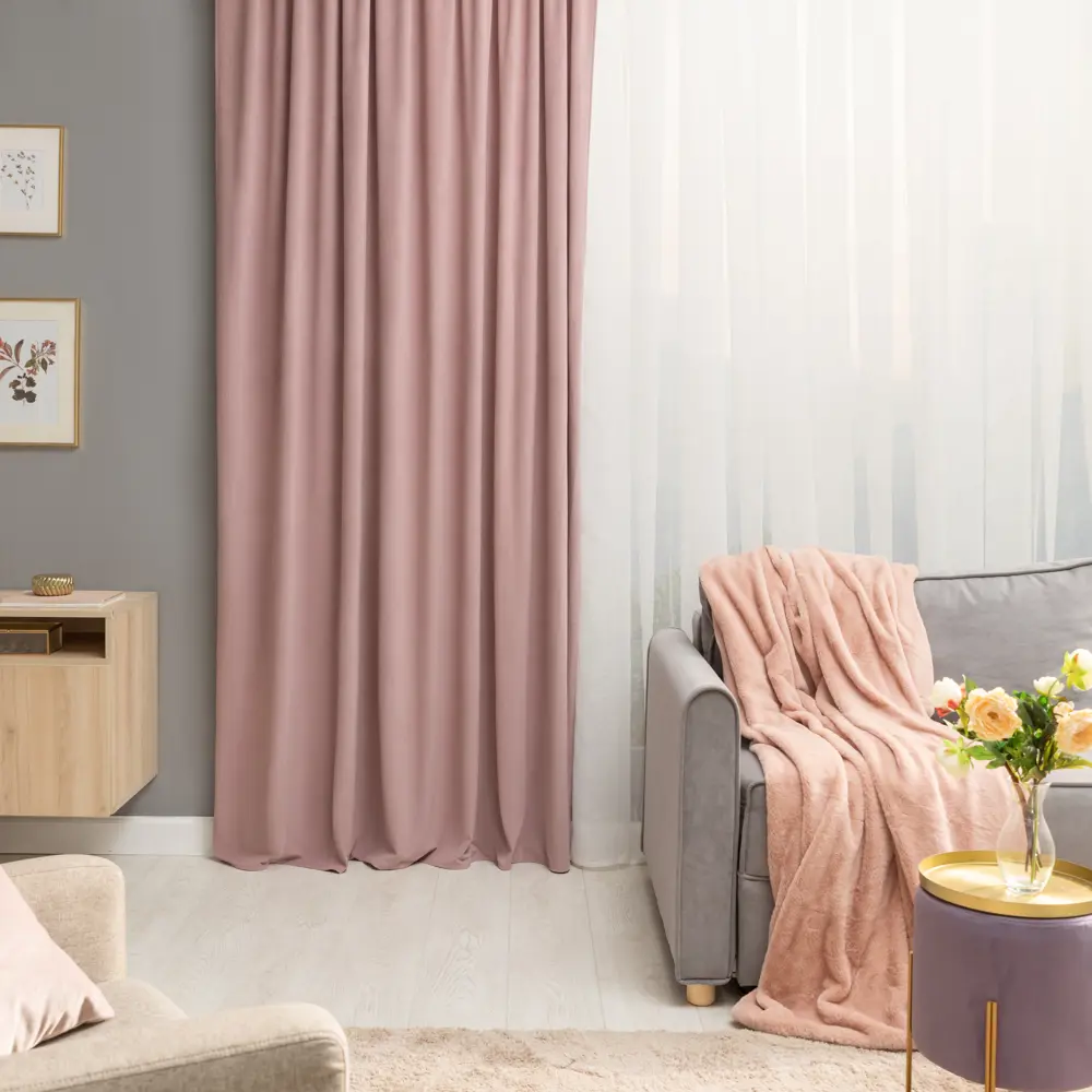 Штора на ленте Inspire Enaelle 200x280 см цвет сиреневый Santal 4 82485619 STLM-2056549 