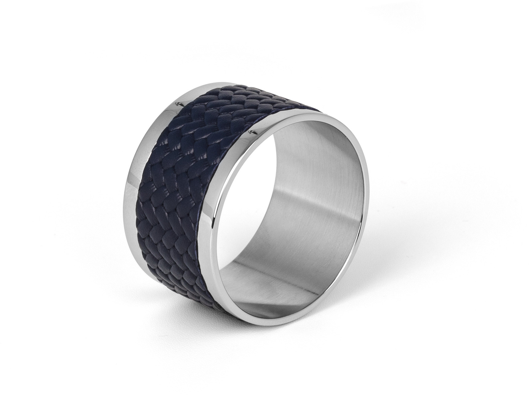 Кольцо для салфеток Saturno - 5XH3 см/металл-хром/зернистая кожа_земля