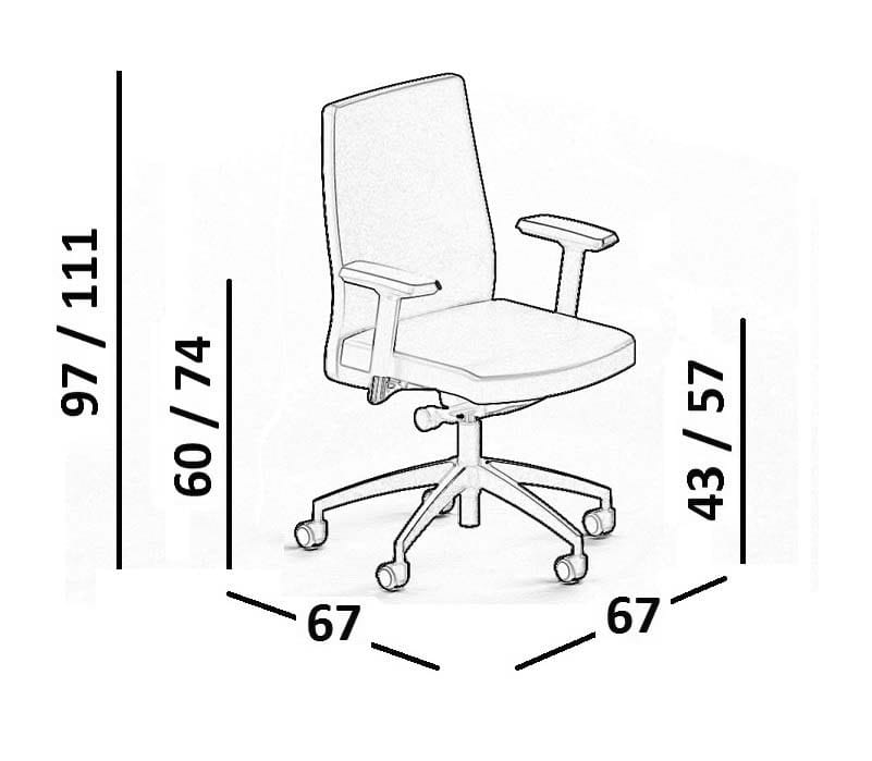 Кожаный офисный стул с колесами с подлокотниками Luxy SmartOffice ARCH-00033619 - Вид №7