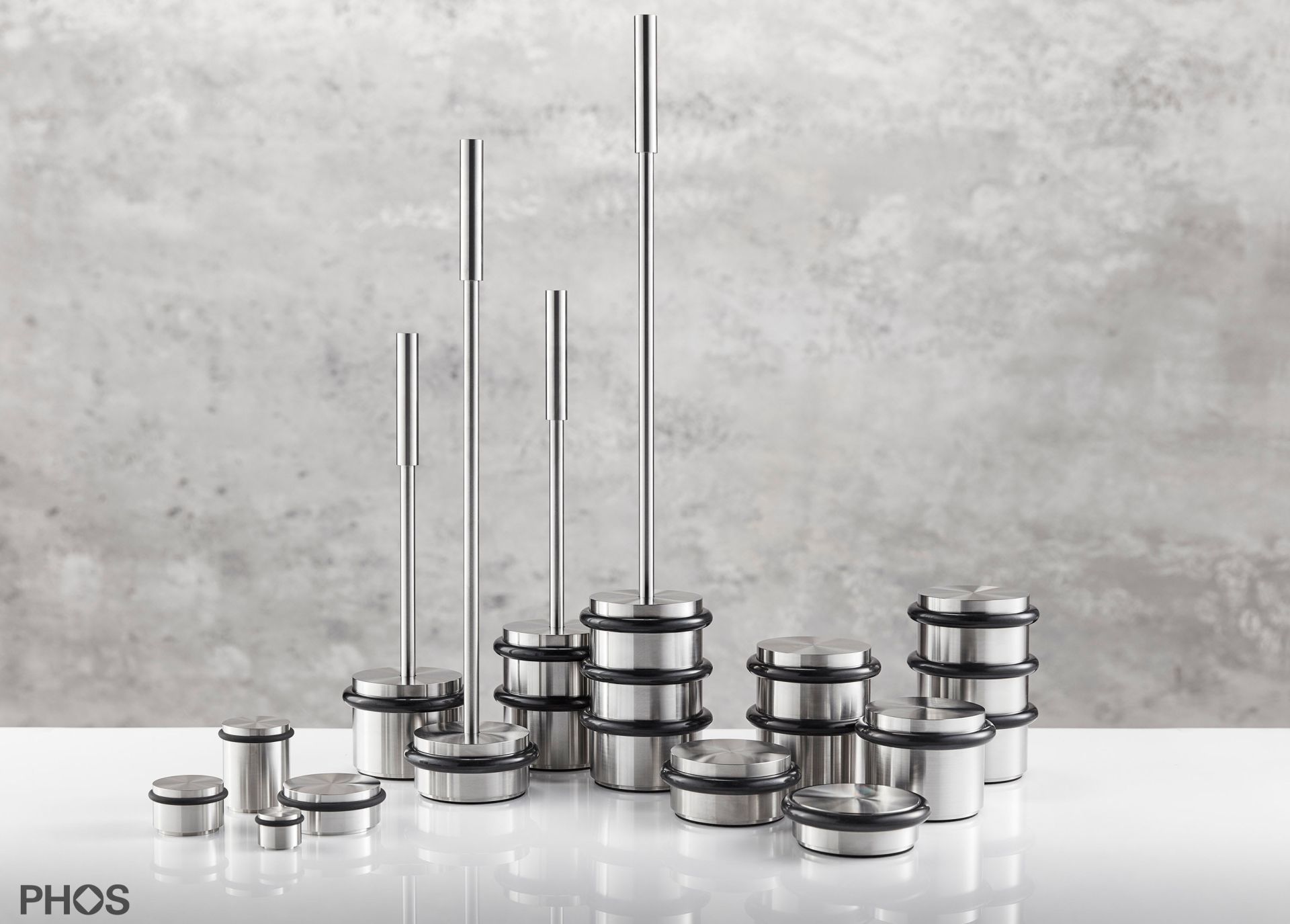 TSB90-45G275 Дверной стопор напольный, с ручкой 27,5 см, ø90 мм, высота 45 мм. PHOS  - Вид №4