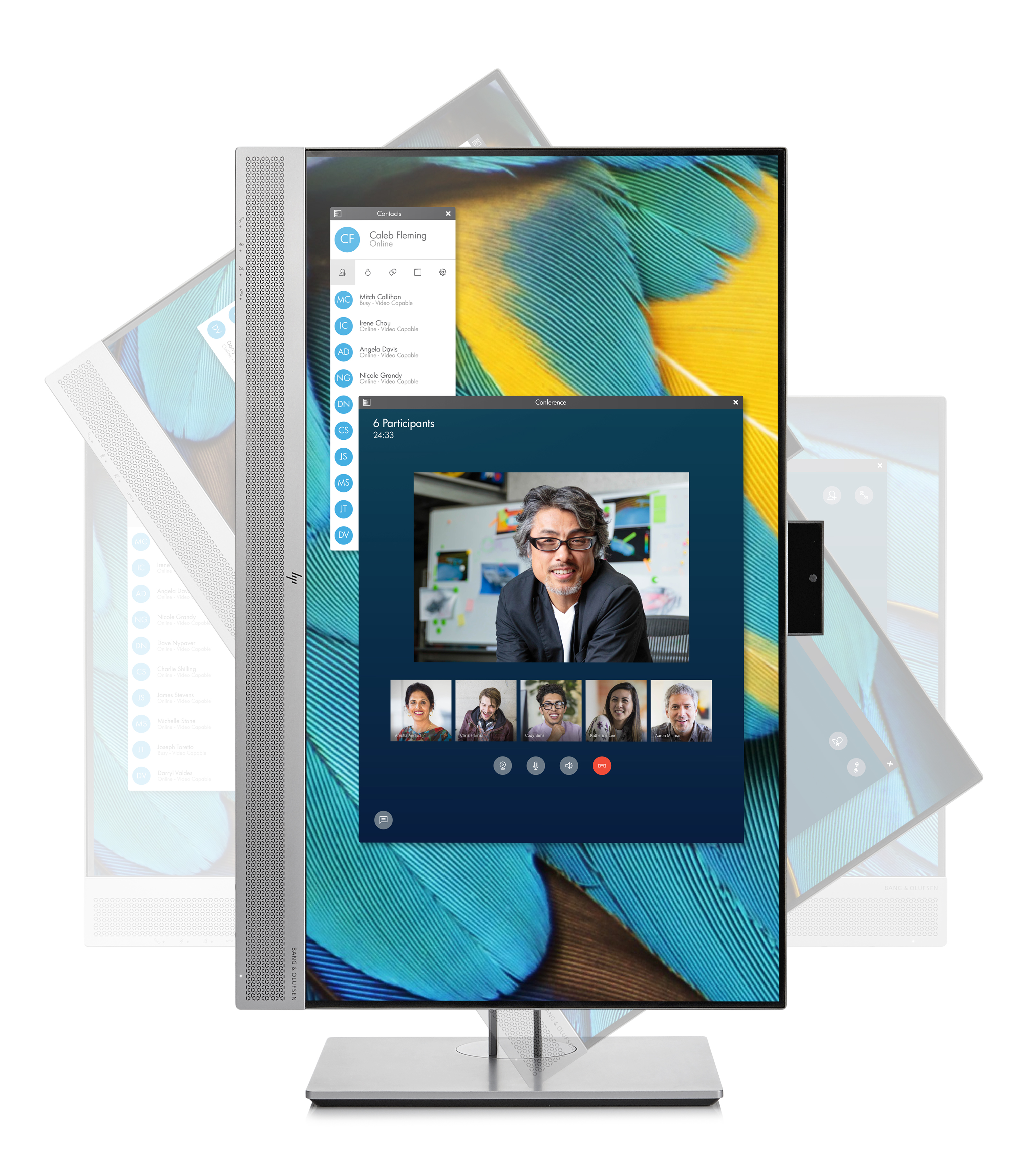 1FH48AA#ABB elitedisplay e243m monitor 23.8" ips micro edge, led backlit 178 / 178 250nits 1920 x 1080 1000:1 dp hdmi vga usb2.0*3 аудио in 2x2w webcam 720p 2x2w 3-3-0y (repl m1p00aa) HP HP EliteDisplay Santreyd  - Вид №5