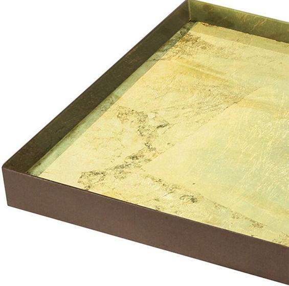 Ethnicraft Прямоугольный поднос из декорированного вручную стекла Gilded layers sun-id-1416161 - Вид №5