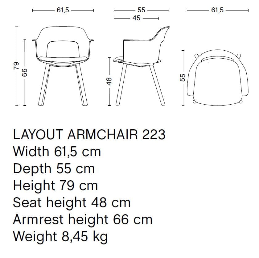 Стул с мягким сиденьем с подлокотниками Hay макет ARCH-00123440 - Вид №17