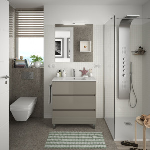 23269 SALGAR Мебель для умывальника FUSSION LINE 800 3 ящика GLOSS TAUPE 797 x 868 x 450 мм Глянцево-серо-коричневый