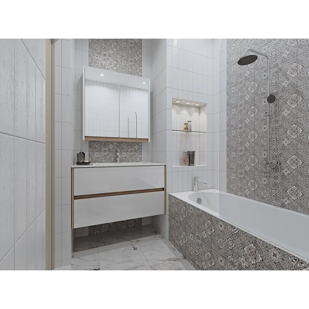 Плитка настенная «Патч» 35x25 см 1.4 м2, цвет серый BELANI STLM-2037446 - Вид №2