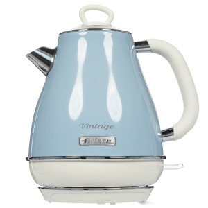 8152853 Электрочайник Ariete 2869/05 Vintage [пластик, 1.7 л, 2000 Вт, фильтр, скрытый нагревательный элемент, голубой, серебристый]