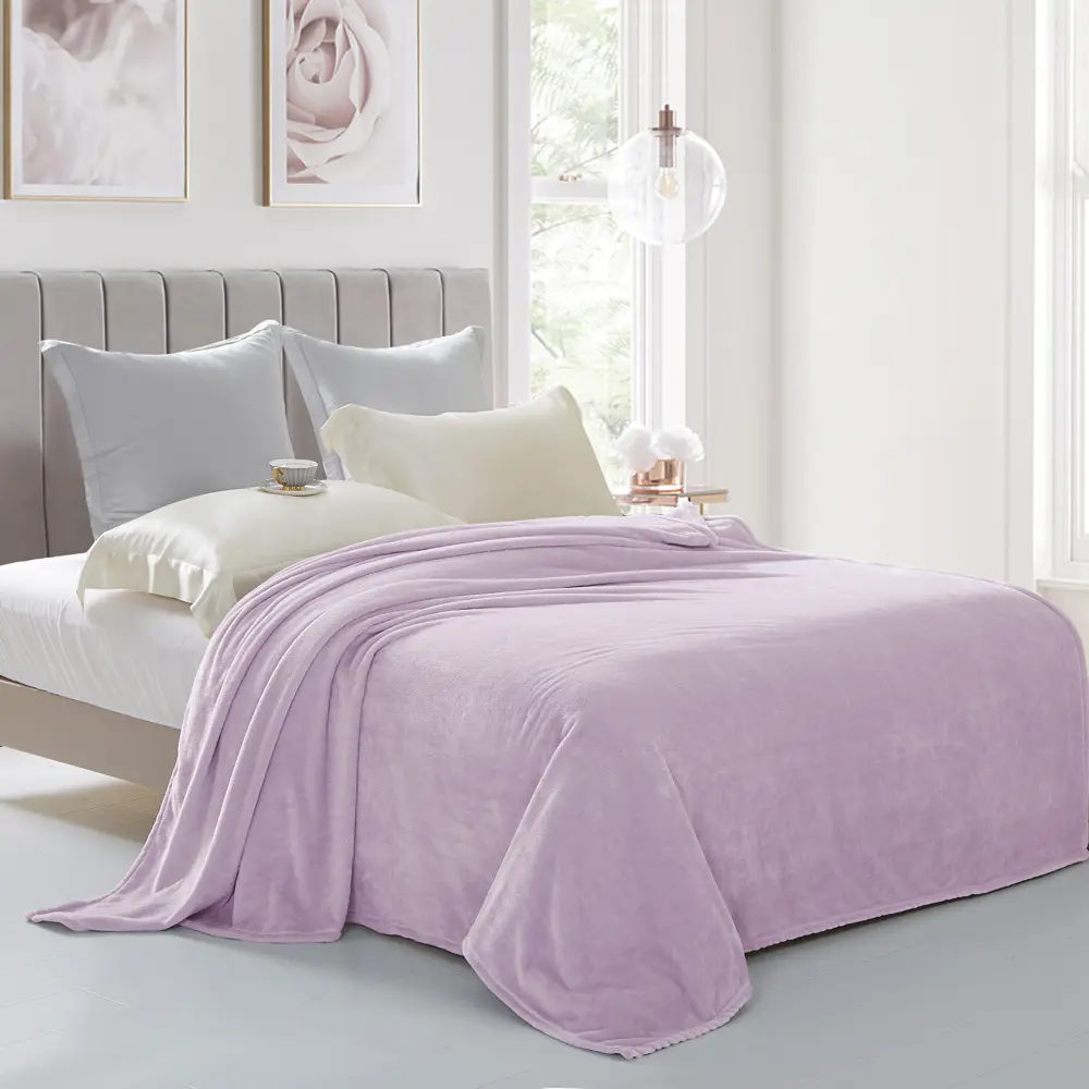 Плед Orel 140x200 см велсофт цвет лавандовый СТОЛИЦА ТЕКСТИЛЯ STLM-2157381 - Вид №3