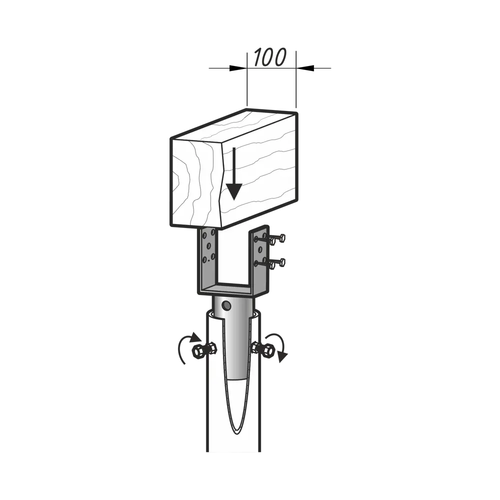 Оголовок-проушина BAU UT 105x60x150 мм Santreyd STLM-2005229 - Вид №4