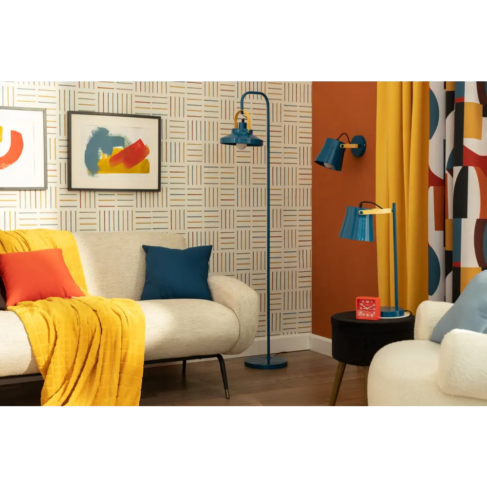 Подвесной светильник Toplight Wendi, 1 лампа, 7 м², цвет синий/дерево STLM-2118213 - Вид №10