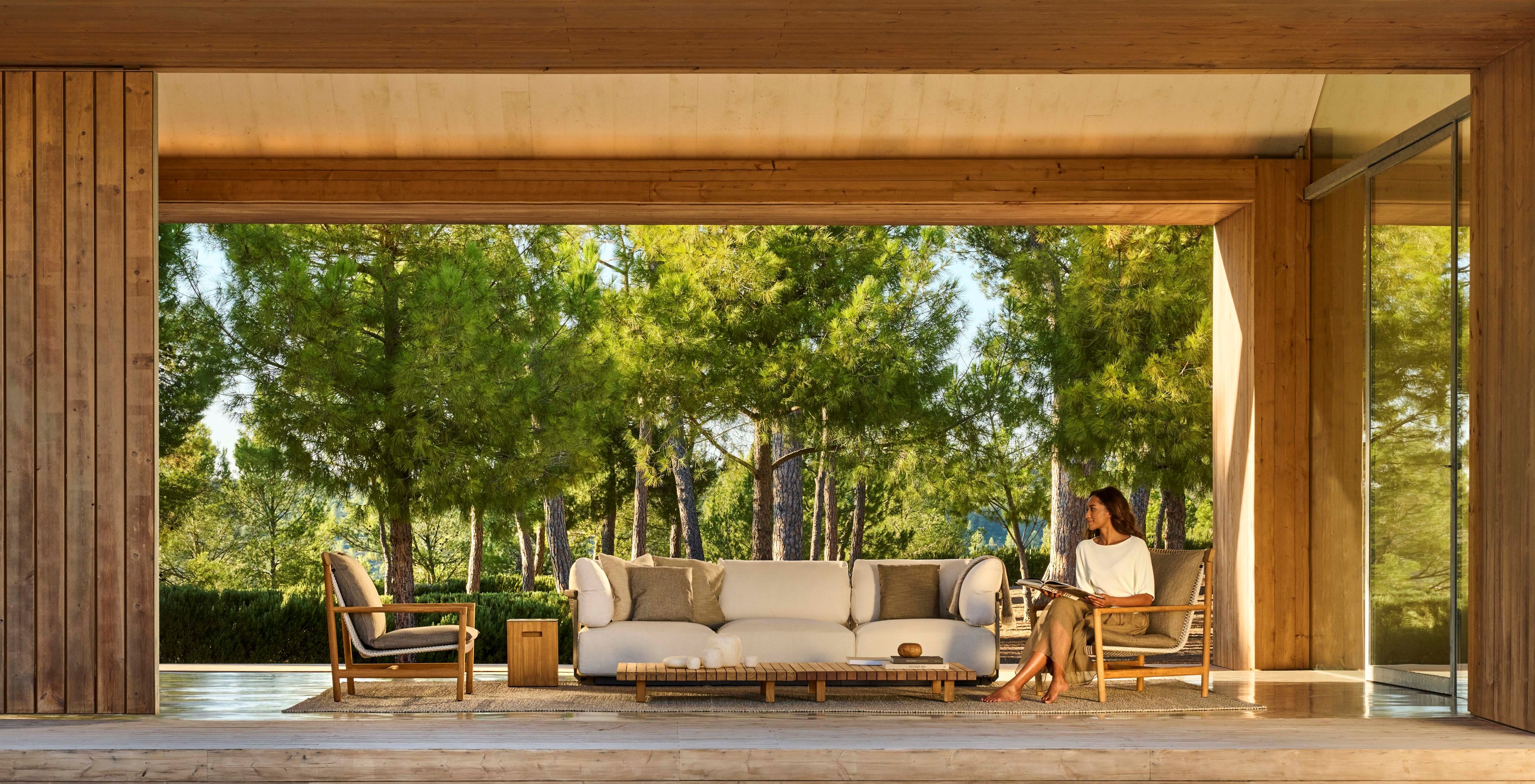 Садовое кресло из тикового дерева с подлокотниками TRIBÙ Amanu ARCH-00150978 - Вид №5