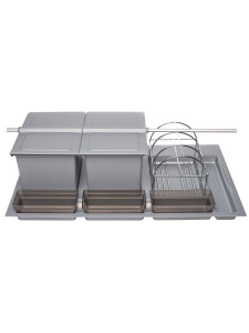 Система сортировки мусора Omega Duet/Top 900/24/3 Metallic Grey NAVAKO