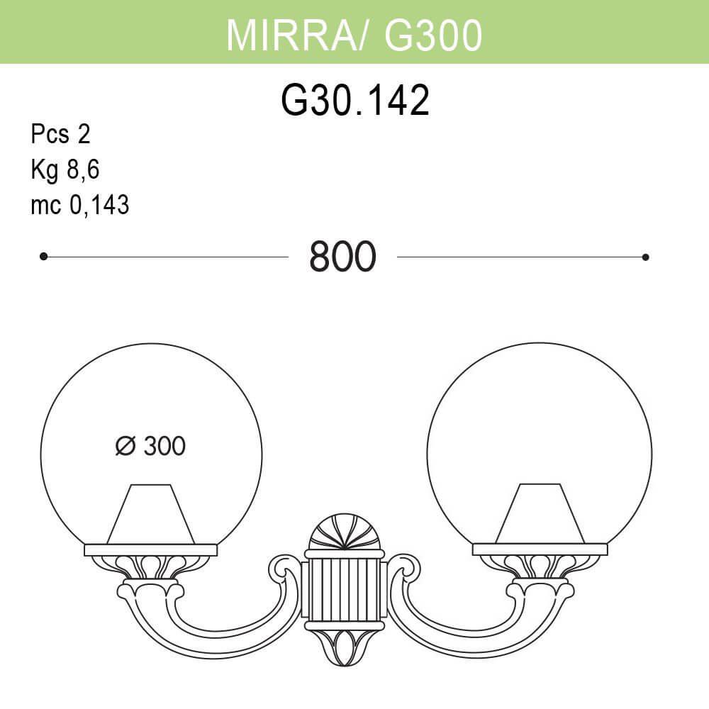 Уличный настенный светильник Fumagalli Mirra/G300 G30.142.000.AYE27 FUMAGALLI MIRRA, G300 271804 Черный  - Вид №1