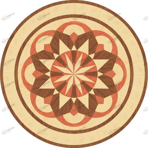 Художественный паркет Da Vinci Розетка 26-207 Дуб Селект (Гладкая) х1000диаметр мм 260090207