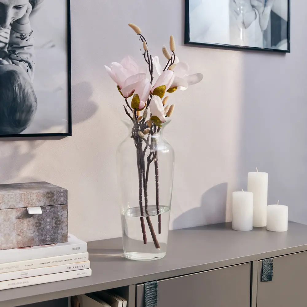 Ваза Силуэт стекло цвет прозрачный 34 см Santreyd STLM-2137284