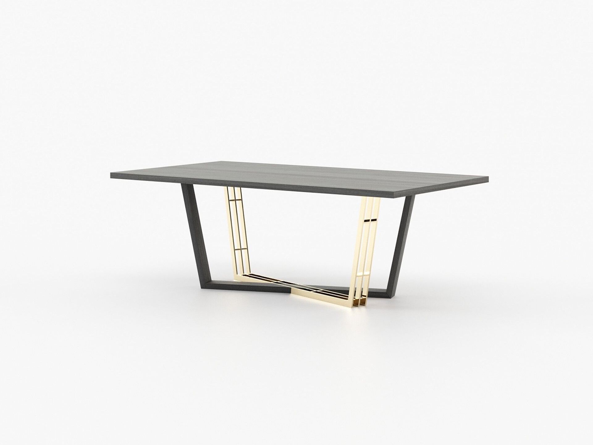 Прямоугольный обеденный стол из нержавеющей стали и дерева Laskasas ARCH-00094960 - Вид №5