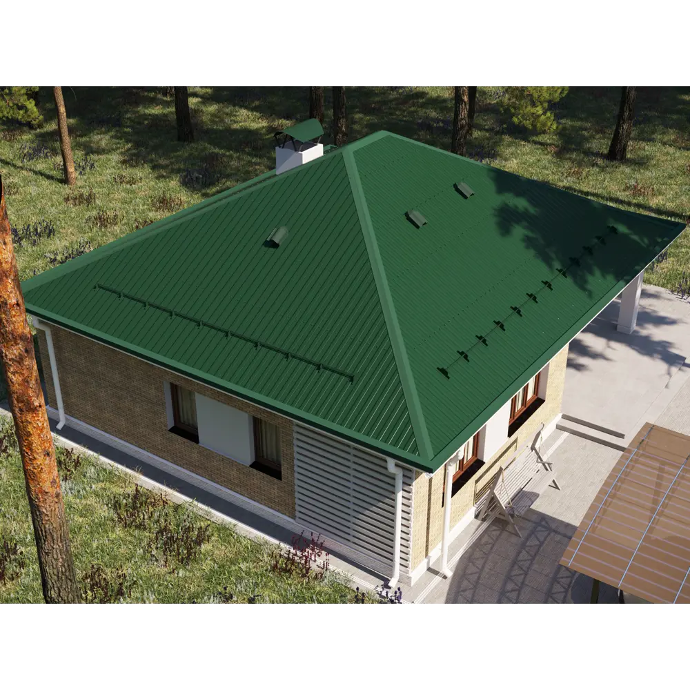 Профнастил С21 R 0.45 мм 2000x1051 мм RAL 6005 зеленый 84427742 STLM-2208891 Santreyd  - Вид №3