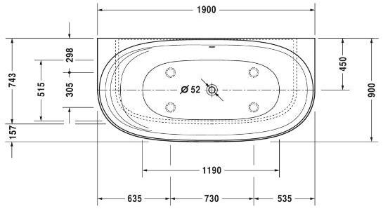 Duravit Джакузи из дюрасолида Cape cod 760364 - Вид №1
