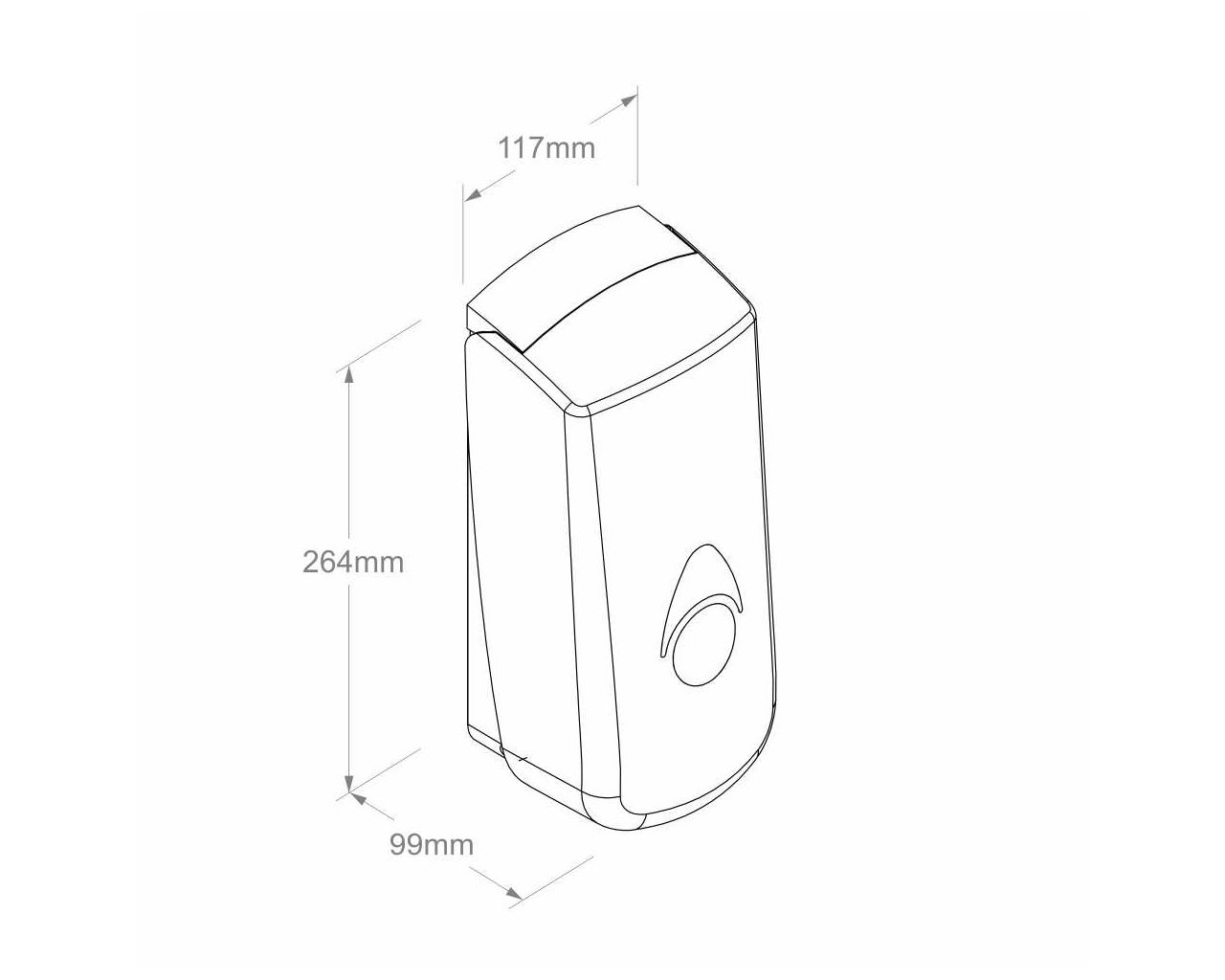 DCC201 Дозатор пенного мыла COMO для одноразовых картриджей 700 г, черный Merida  - Вид №1