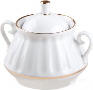 10566358 Императорский фарфоровый завод Сахарница "Белоснежка" "Лучистая" Фарфор твердый 