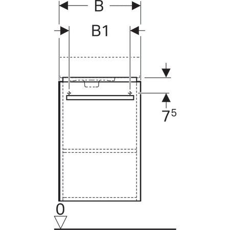 862041000 Шкафчик для раковины Geberit Renova Compact, с одной дверью, с укороченным вылетом Geberit  - Вид №3