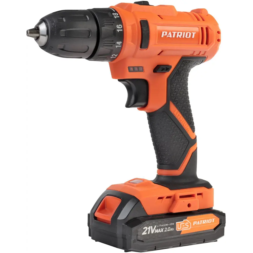 Дрель-шуруповерт аккумуляторная Patriot 189UES, 18 В Li-ion 2x2 Ач STLM-2059668