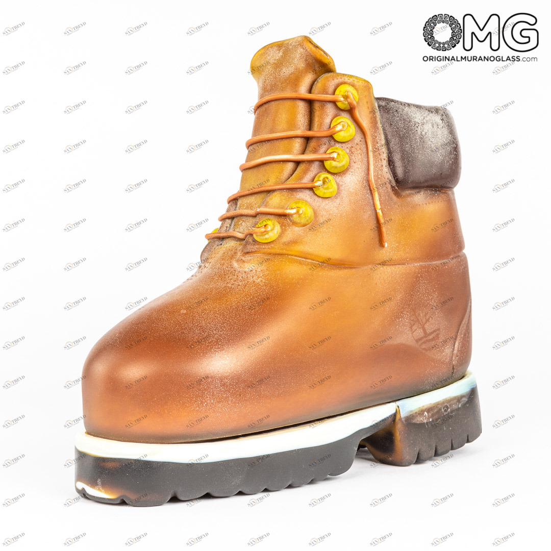 3525 ORIGINALMURANOGLASS Скульптура Ботинок - Пино Синьоретто - муранское стекло OMG 25 см 