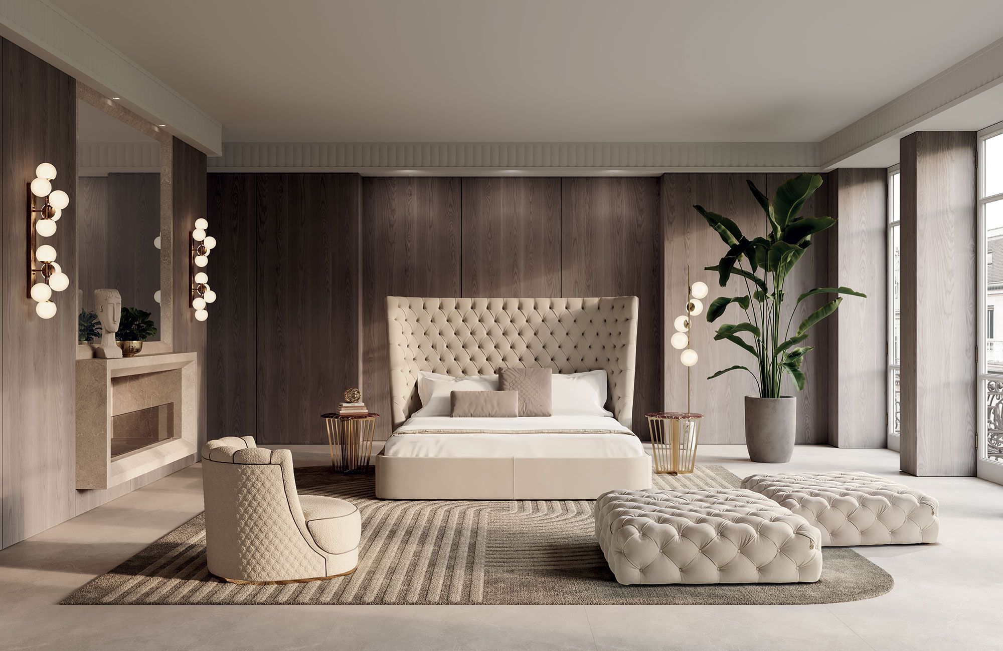 Мягкая кровать из ткани Vittoria Frigerio Медичи ARCH-00047591 - Вид №1