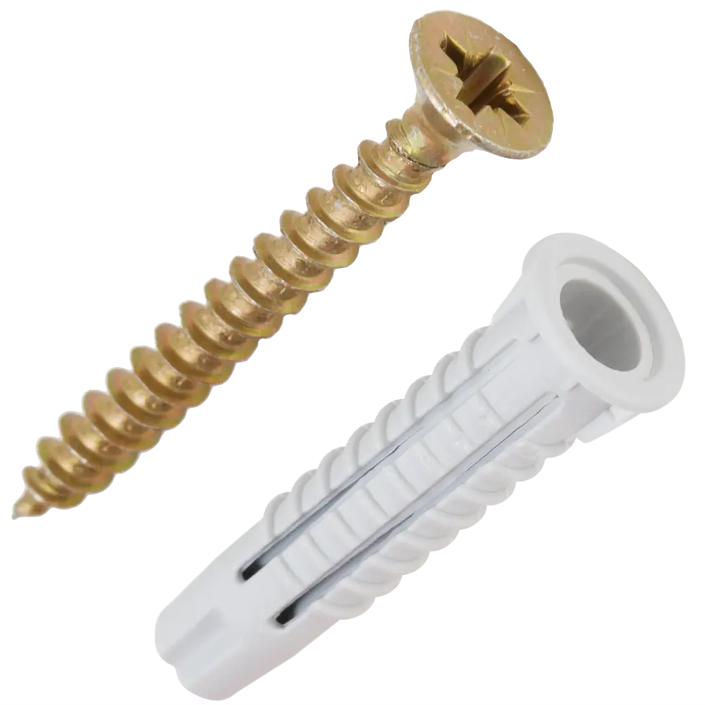 Дюбель-шуруп потайной 6x30 мм нейлон цвет серый ЕВРОПАРТНЕР STLM-2041177 - Вид №1