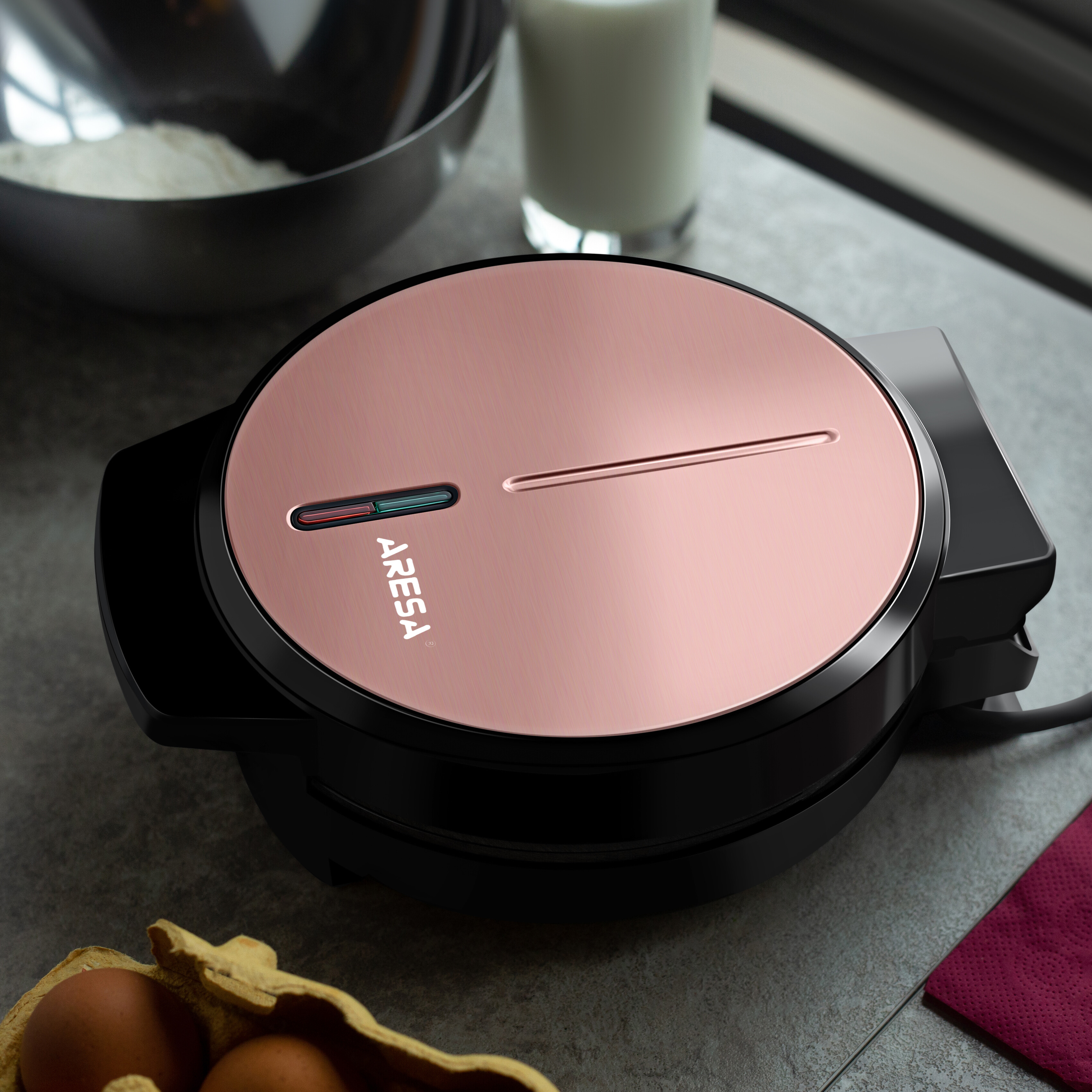 5300811 Вафельница Aresa AR-2805 розовый STDN-0100050 - Вид №8