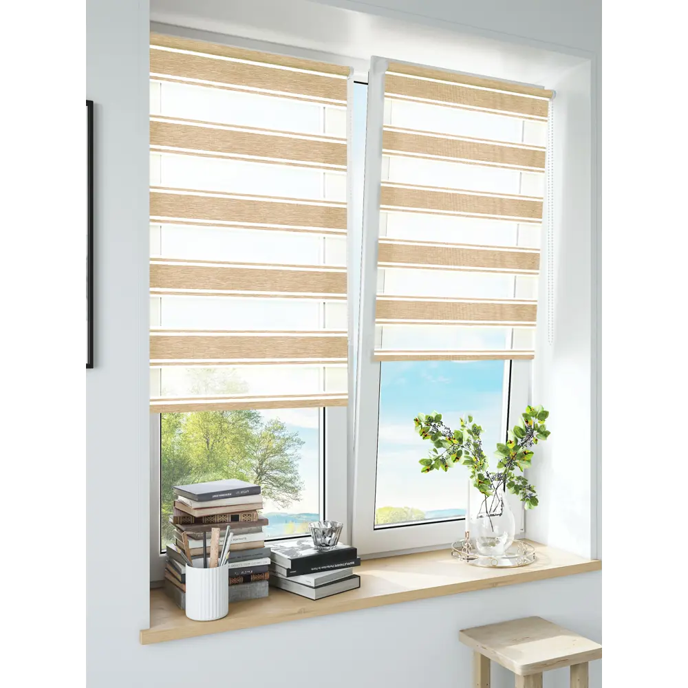 Штора рулонная день-ночь Дэли 60x160 см бежевая MIAMOZA STLM-2070705 - Вид №7