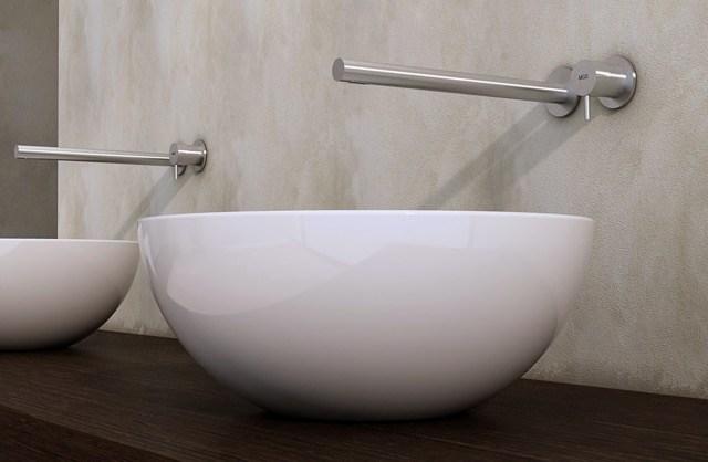 MGS Смеситель для умывальника из нержавеющей стали настенный с аэратором Minimal sun-id-1419095 - Вид №2