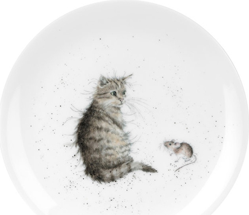 10613409 Royal Worcester Тарелка закусочная Royal Worcester "Забавная фауна","Кот и мышь" 20см Фарфор костяной 