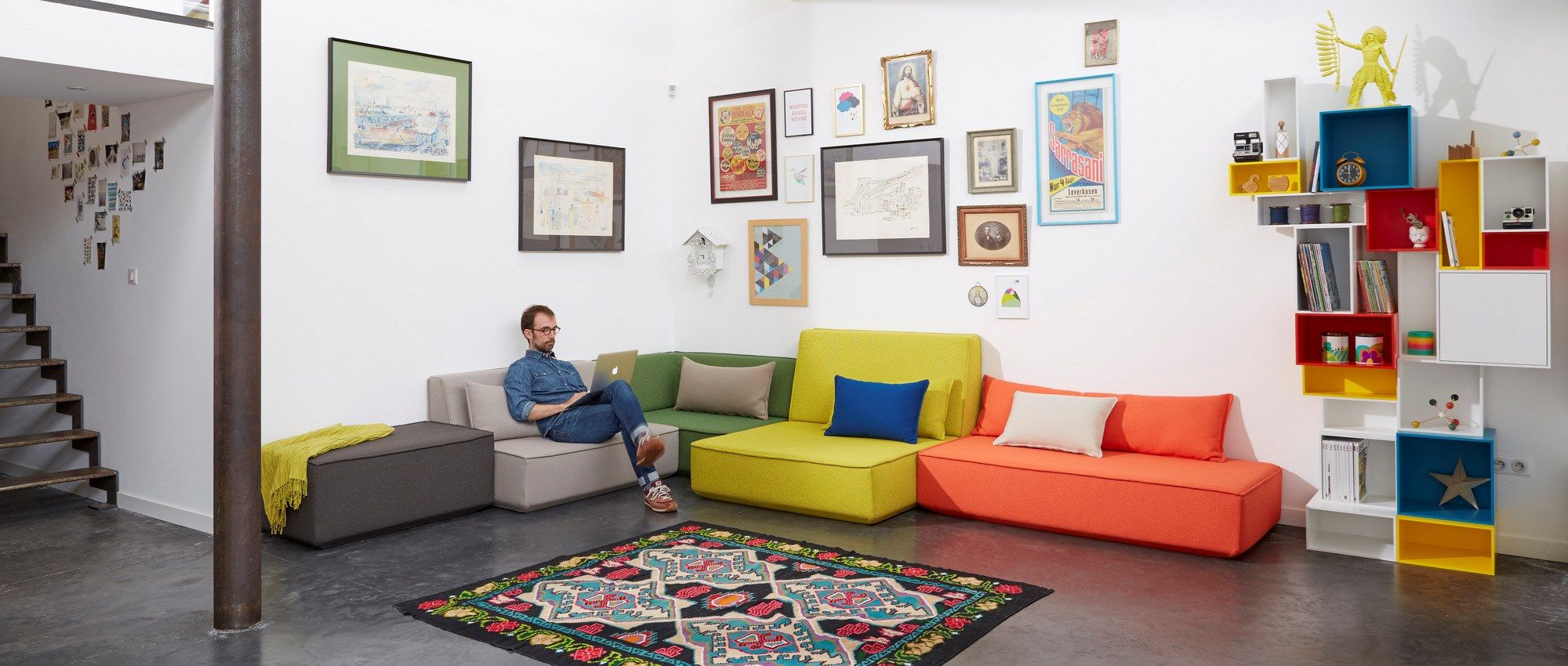 4-местный модульный тканевый диван Cubit by Mymito ARCH-00074656 - Вид №8