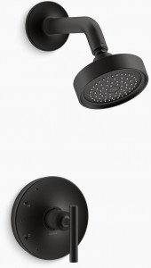 KOHLER Душевая панель Purist Rite-Temp с рычажной ручкой и насадкой для душа 2,5 галлона в минуту K-TS14422-4-BL