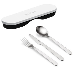 17110111 Набор столовых приборов в футляре on the go, белый, 3 шт. Guzzini