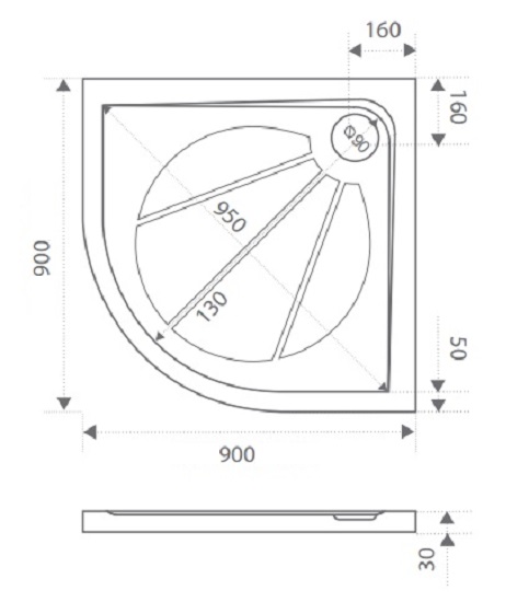 ЛП00013 Поддон Bas Эклипс Santreyd - Вид №1