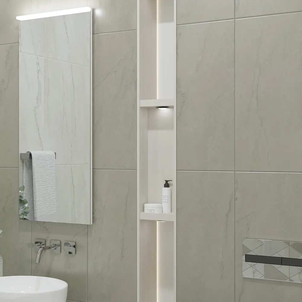 Плитка настенная Azori Carlina Shadow 31.5x63 см 1.79 м² матовая цвет серый STLM-2105468