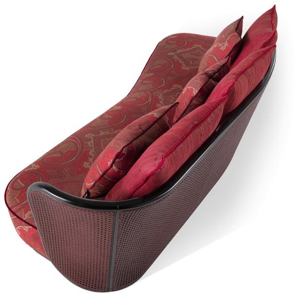 ETRO Home Interiors Изогнутый 3-местный тканевый диван Caral E.car.211.b - Вид №1