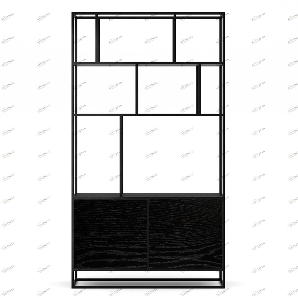 Стеллаж черный Makella new black INTELLIGENT DESIGN СТЕЛЛАЖ MAKELLA 260785 Черный 