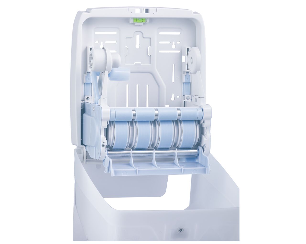 CHB301 HARMONY AUTOMATIC MAXI механический диспенсер для рулонов бумажных полотенец, пластик, прозрачный белый Merida  - Вид №2