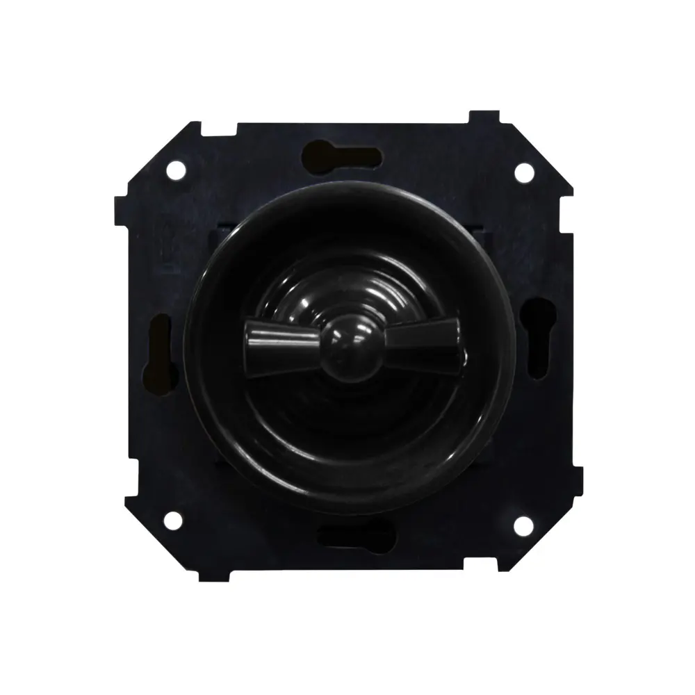 Выключатель встраиваемый Electraline 2 клавиши цвет черный Ретро STLM-2016565