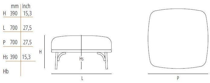 Wiener GTV Design Квадратный пуф из ткани Targa sun-id-1485946 - Вид №6