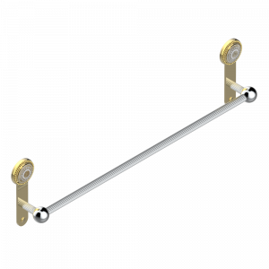U8C-514/60 Полотенцедержатель одинарный - фиксированная рейка 600 мм Д. 16 мм Thg-paris Monte Carlo фарфор с белым золотом Хром/золото
