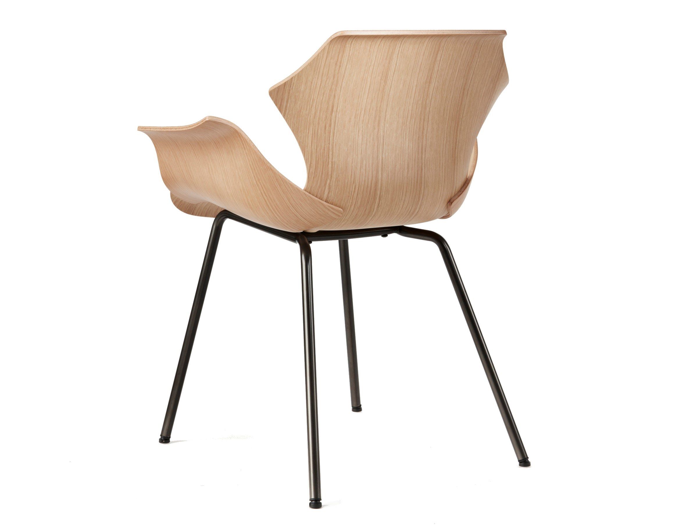 Стальной и деревянный стул с подлокотниками BassamFellows Лепесток ARCH-00049661 - Вид №6